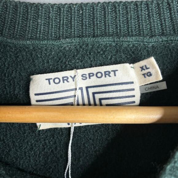 Tory Burch Sport Merino Wool Crew Sweater Green Size XL - Picture 3 of 5